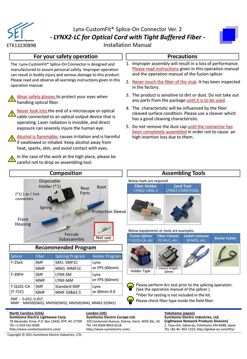 Sumitomo Lynx-CustomFit LYNX2-LC User manual