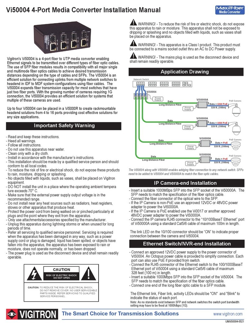 Vigitron MaxiiFiber Vi50004 installation manual Vigitron MaxiiFiber Vi50004 installation manual