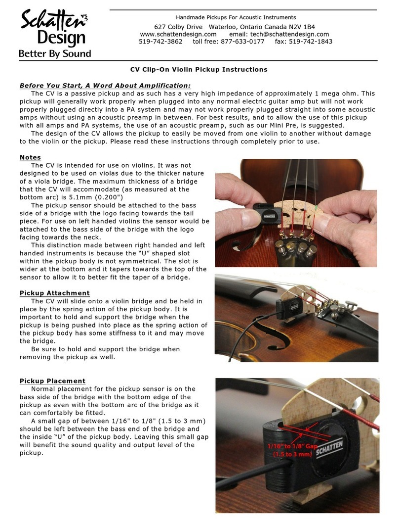 Schatten Design CV Clip-On Violin Pickup instructions
