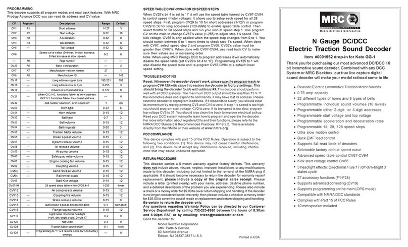 MRC 0001952 User manual