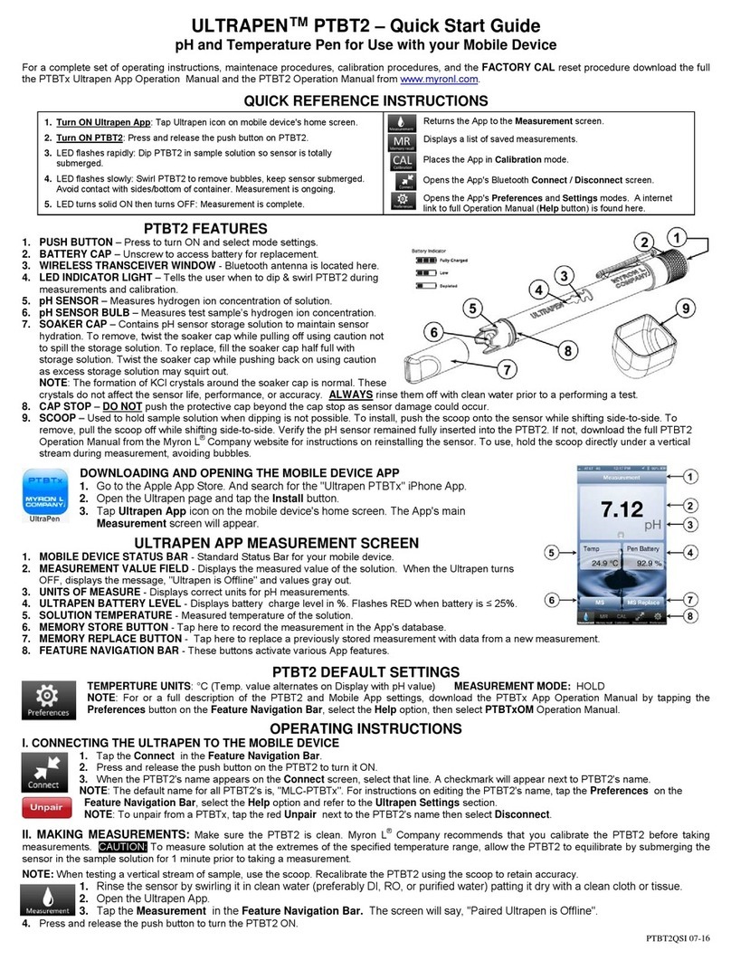 Myron L ULTRAPEN PTBT2 quick start guide