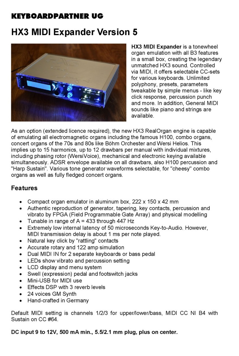 KEYBOARDPARTNER HX3 Drawbar Controller User manual