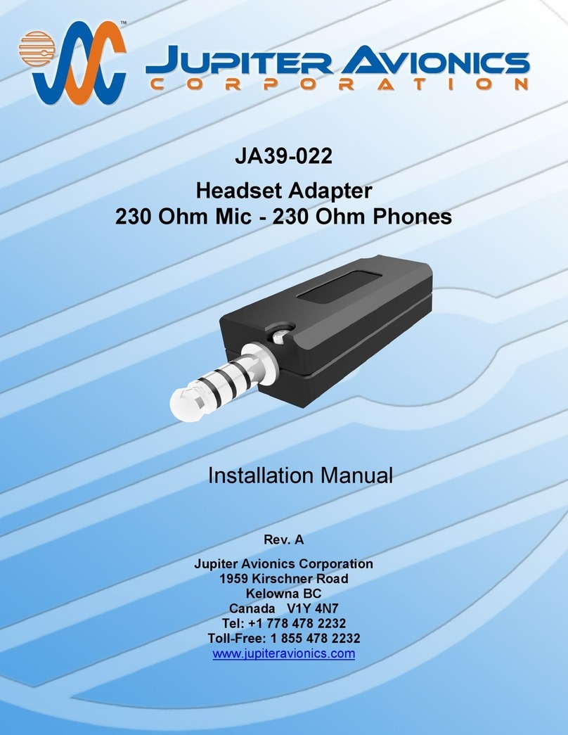 Jupiter Avionics JA39-022 User manual Jupiter Avionics JA39-022 User manual