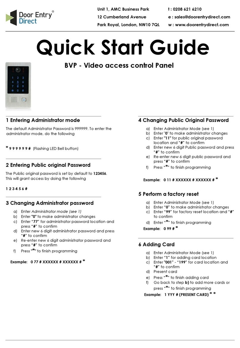 Door Entry Direct BVP quick start guide