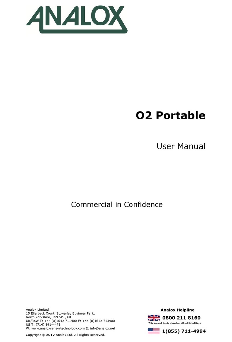 ANALOX O2 Portable user manual