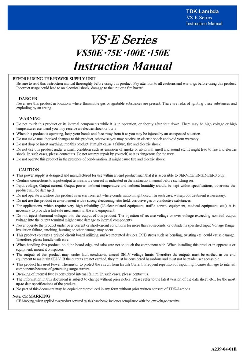 TDK-Lambda VS-E Series User manual