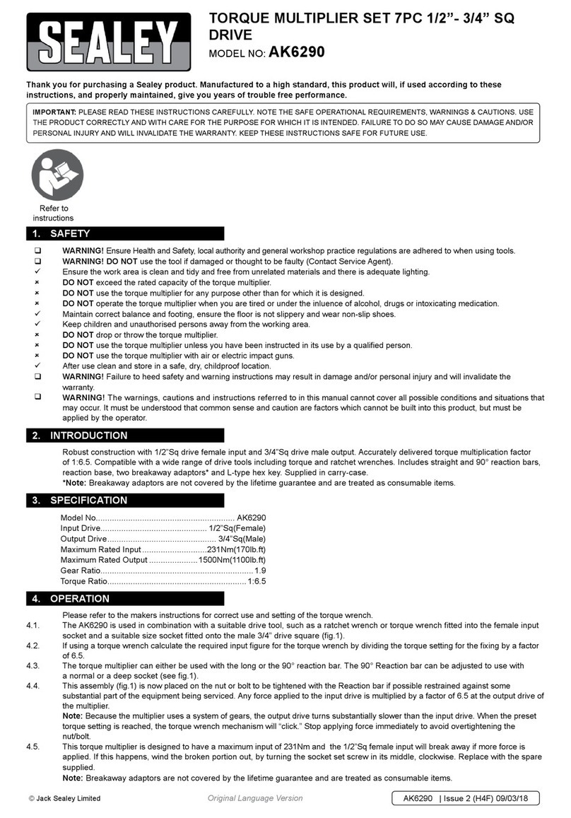 Sealey AK6290 User manual