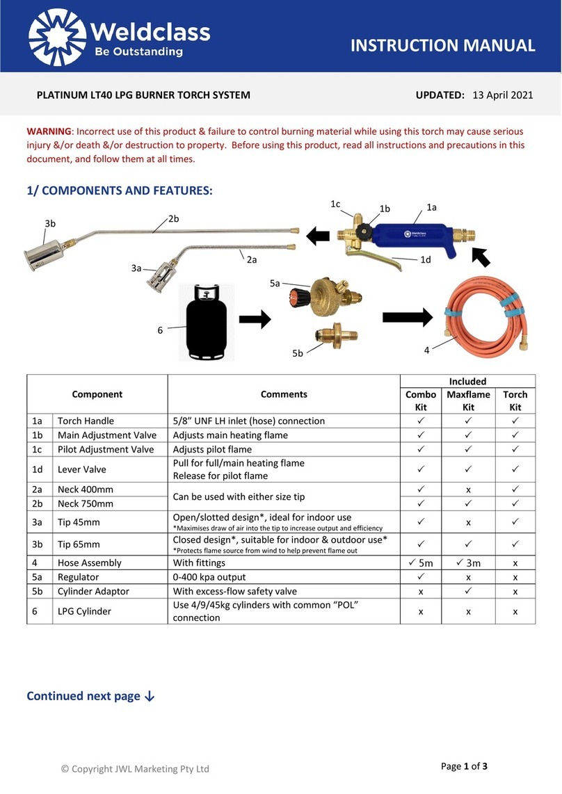 Weldclass PLATINUM LT40 instruction manual Weldclass PLATINUM LT40 instruction manual