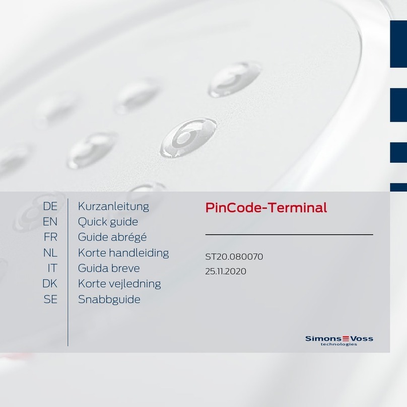 Allegion Simons Voss Technologies PinCode-Terminal User manual
