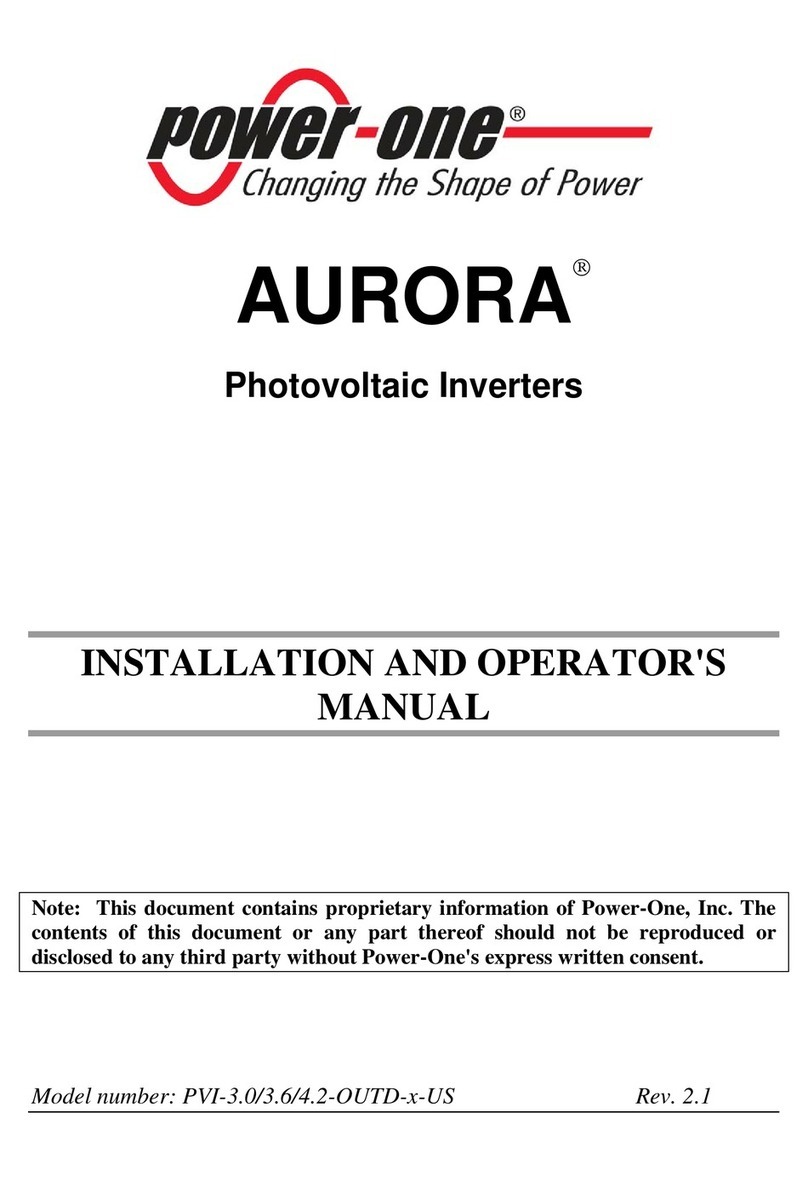 Power One AURORA PVI-OUTD-US Series Installation and operator's manual