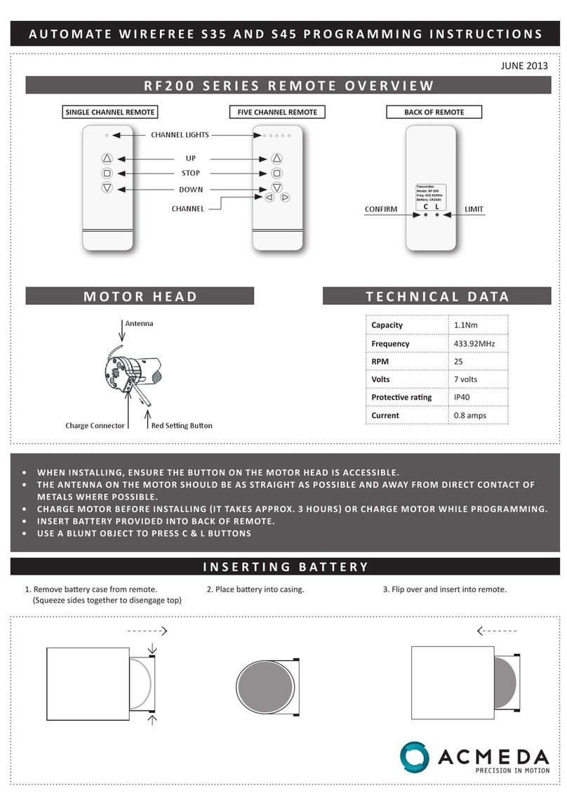 Acmeda S35 Programming instructions