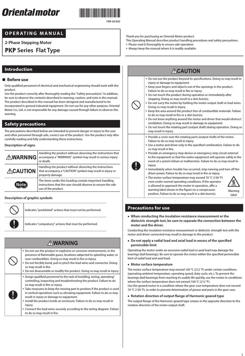 Oriental motor PKP Series operating manual