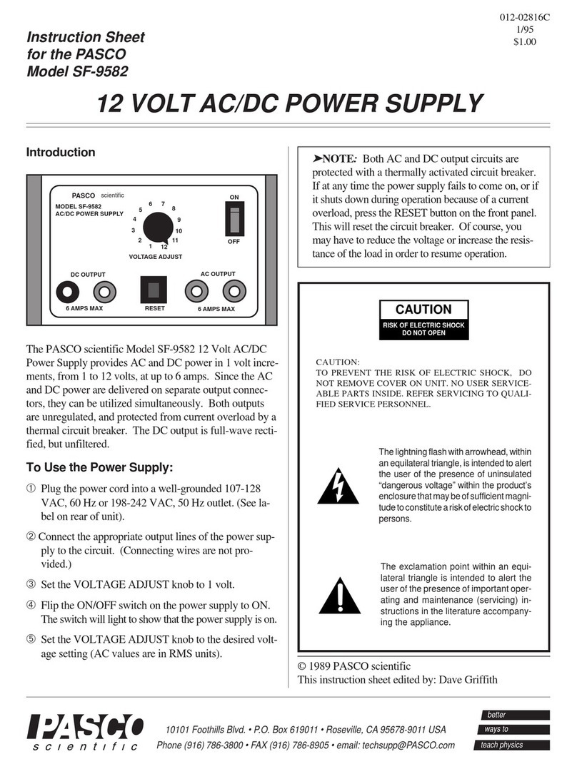 PASCO SF-9582 instruction sheet