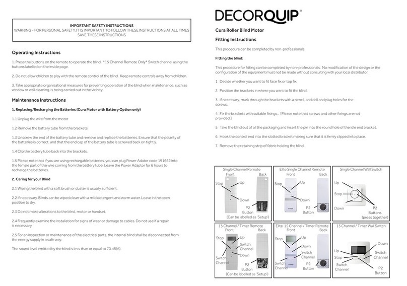 DecorQuip Cura Fitting instructions