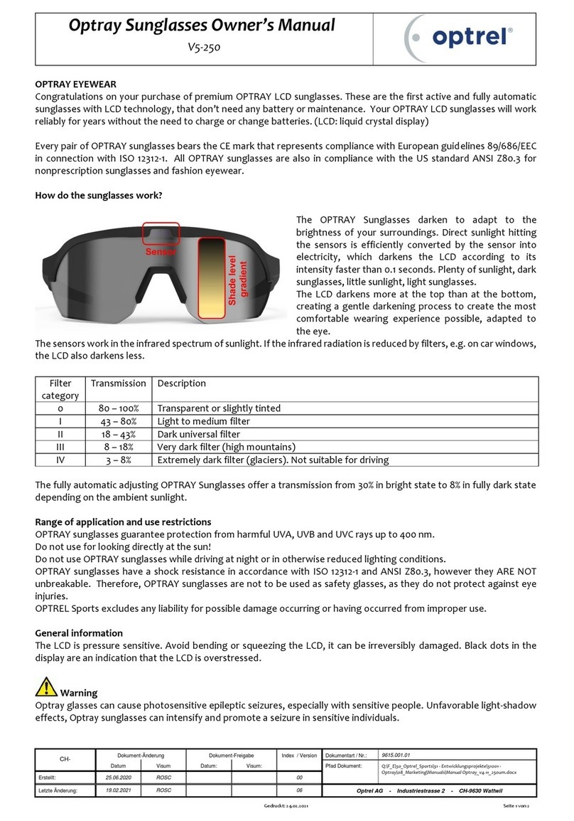 optrel Optray V5-250 owner's manual