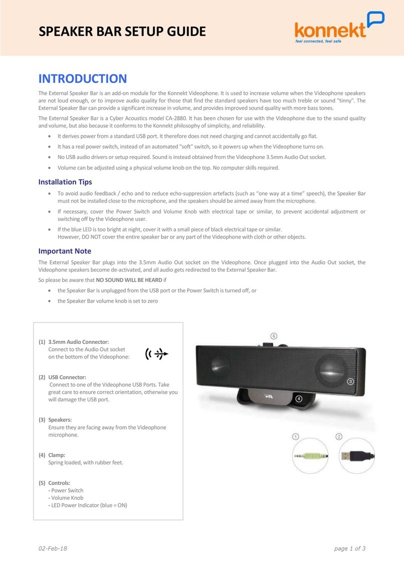 Konnekt External Speaker Bar User manual