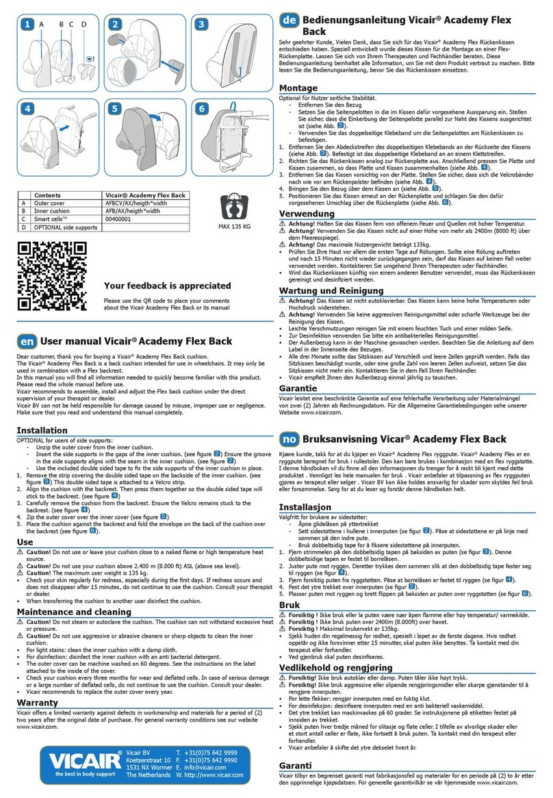 Vicair Academy Flex Back User manual