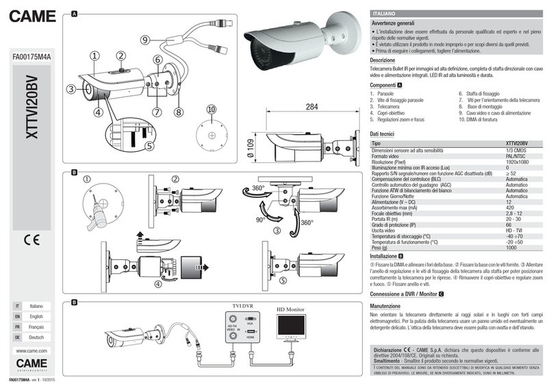 CAME XTTVI20BV manual