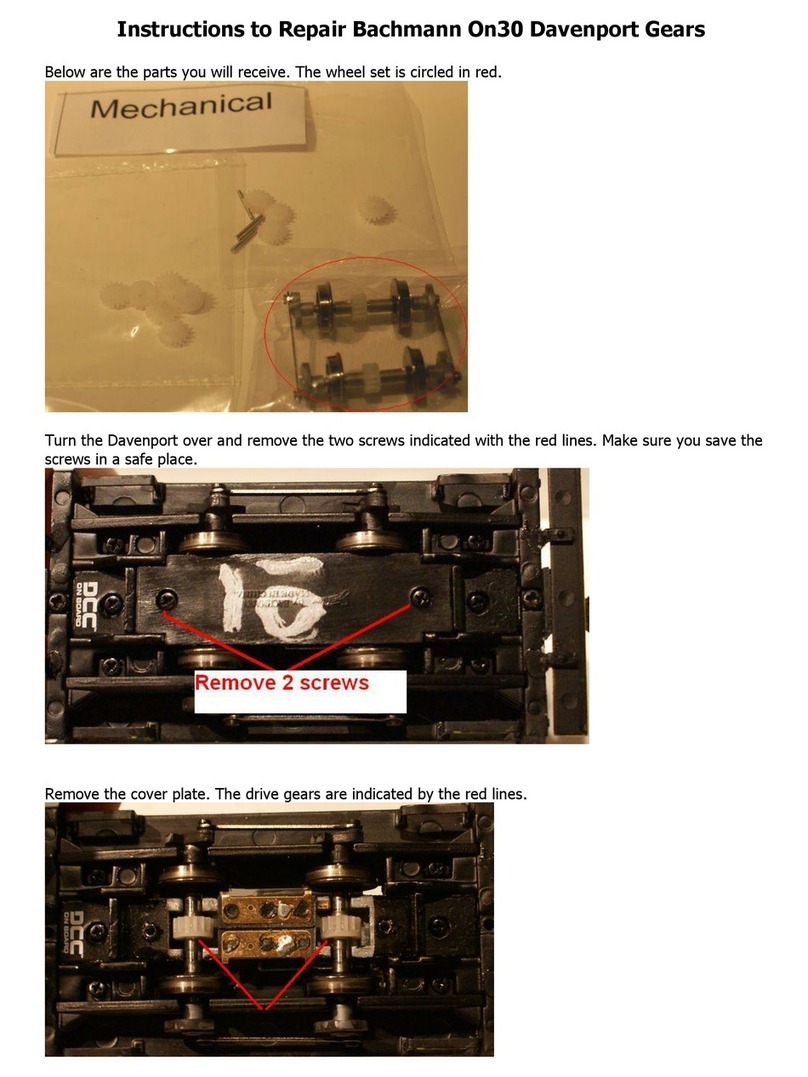 Bachmann On30 Davenport Gears Operating instructions