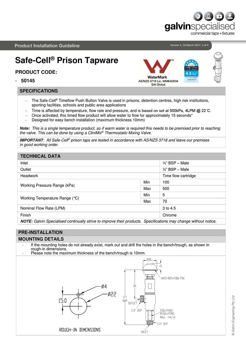 Galvin Specialised Safe-Cell 50145 Product installation guideline