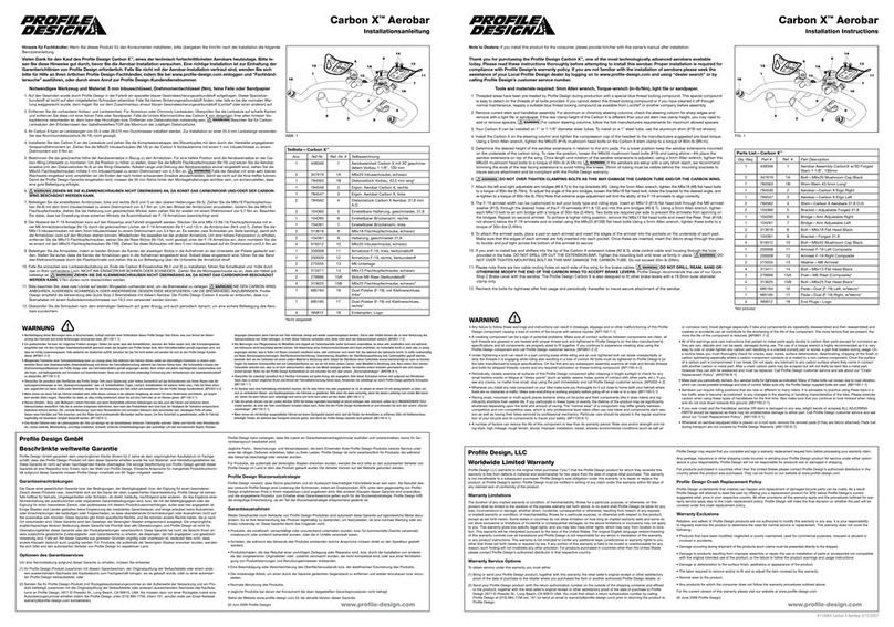 Profile Design Carbon X User manual