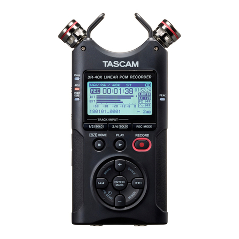Tascam DR-40X quick start guide