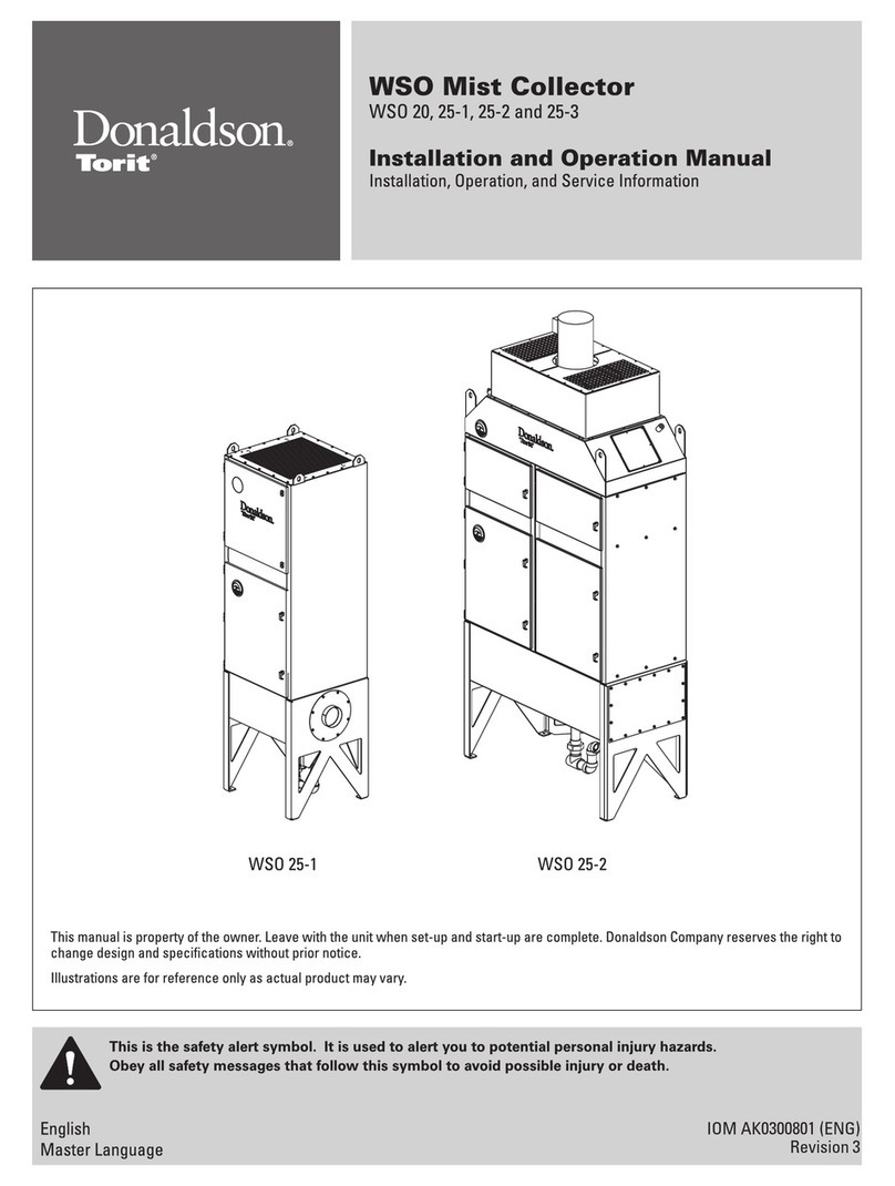 Donaldson Torit WSO 20 Installation and operation manual