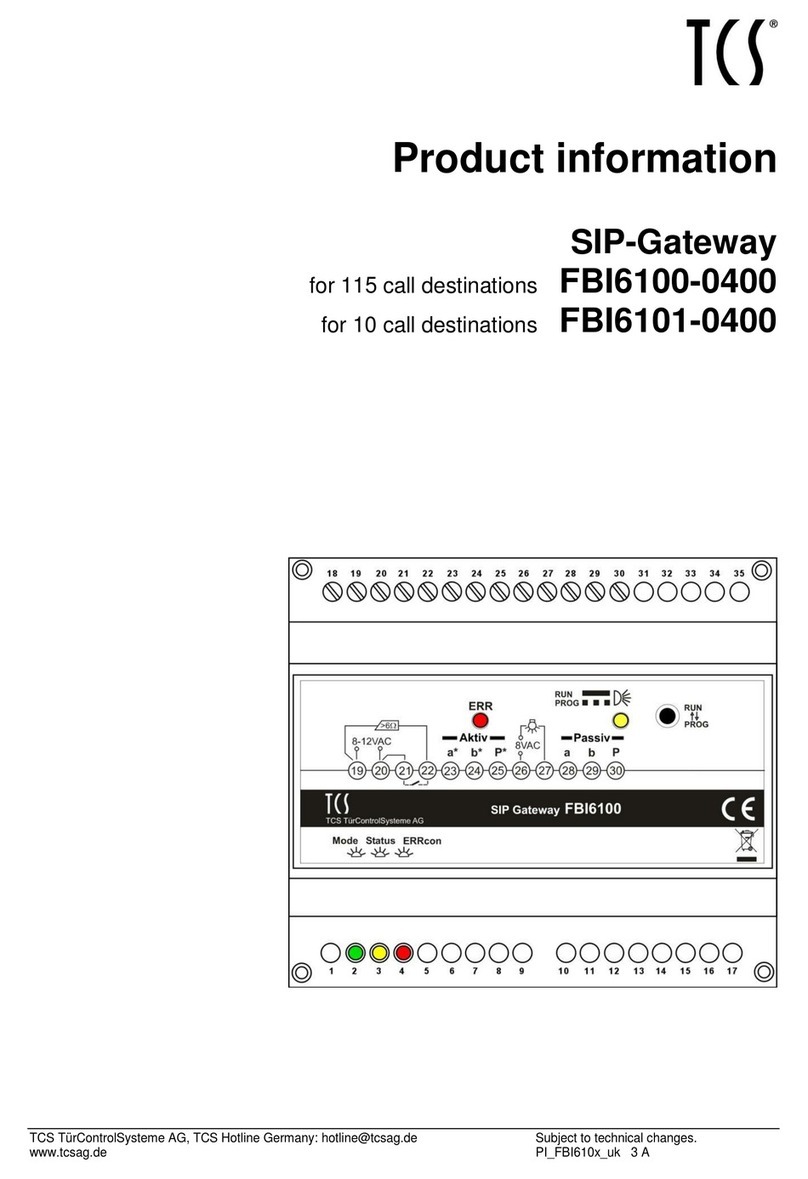 TCS FBI6100-0400 User manual