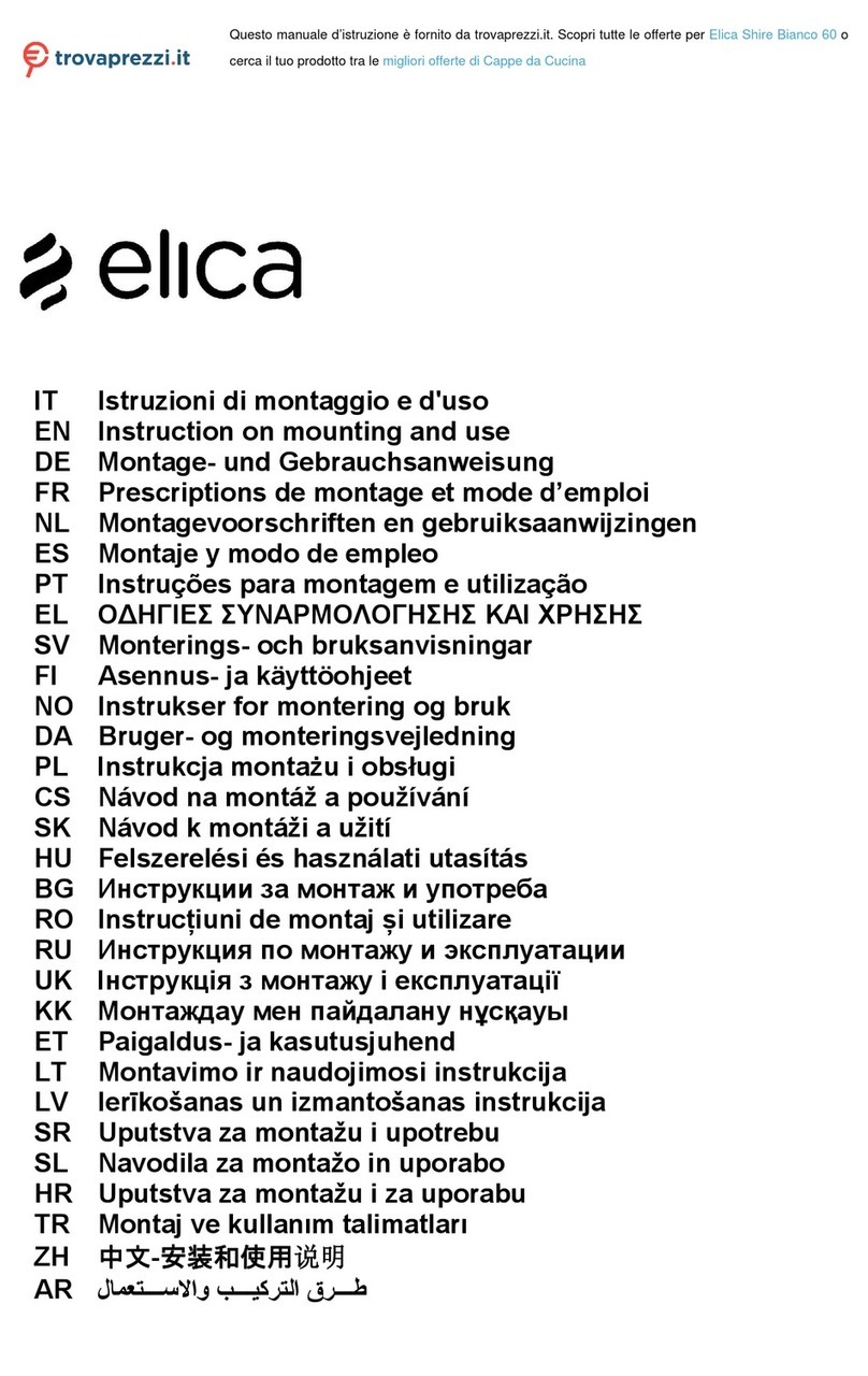 ELICA Shire WH/A/60 Instruction on mounting and use ELICA Shire WH/A/60 Instruction on mounting and use