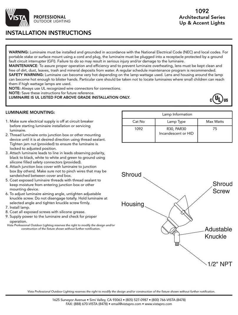 Vista Architectural 1092 installation instructions Vista Architectural 1092 installation instructions