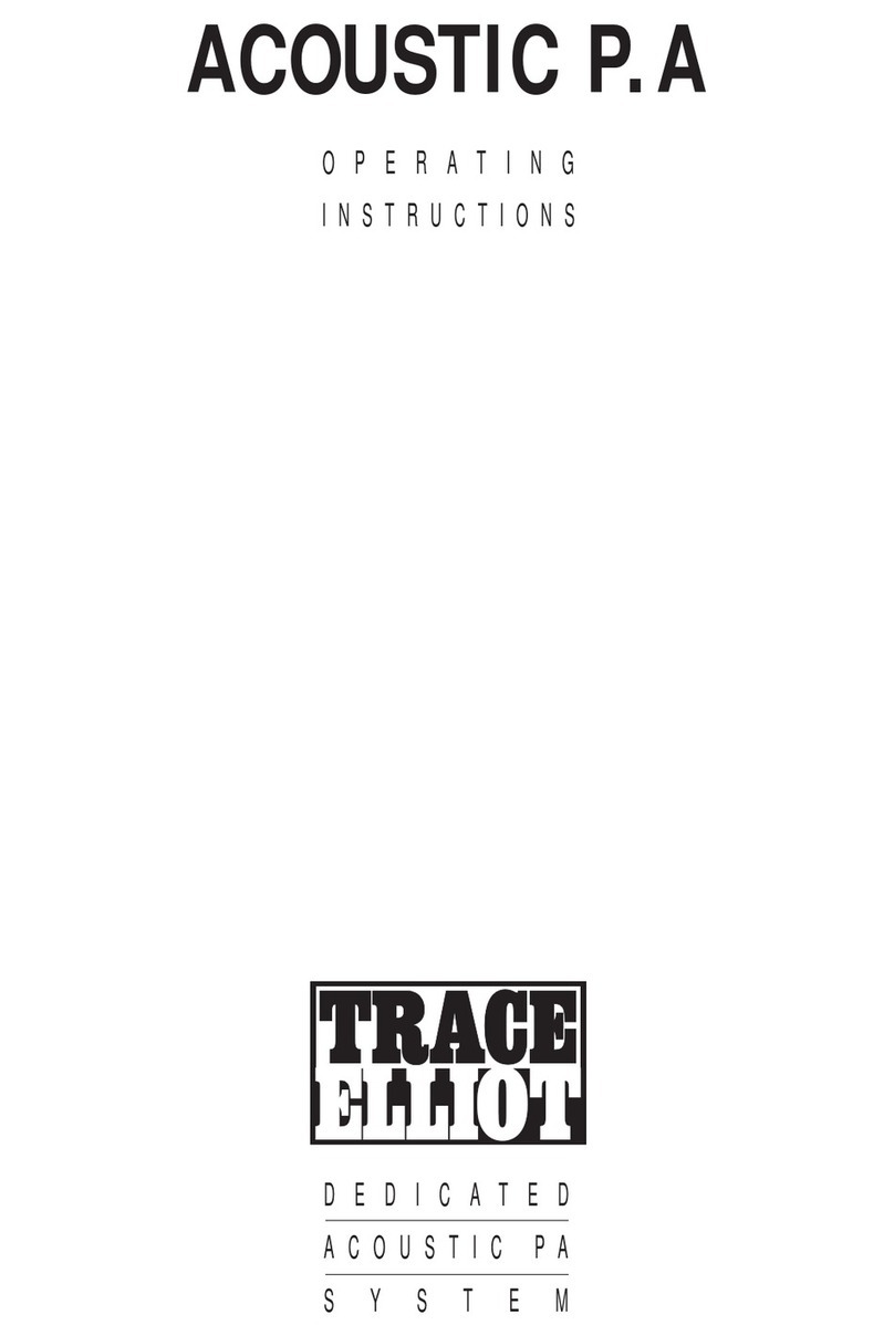 TRACE ELLIOT ACOUSTIC P.A operating instructions