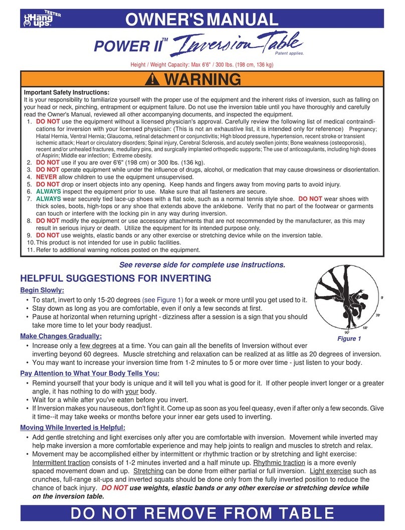 Teeter Hang Ups POWER II Inversion Table owner's manual