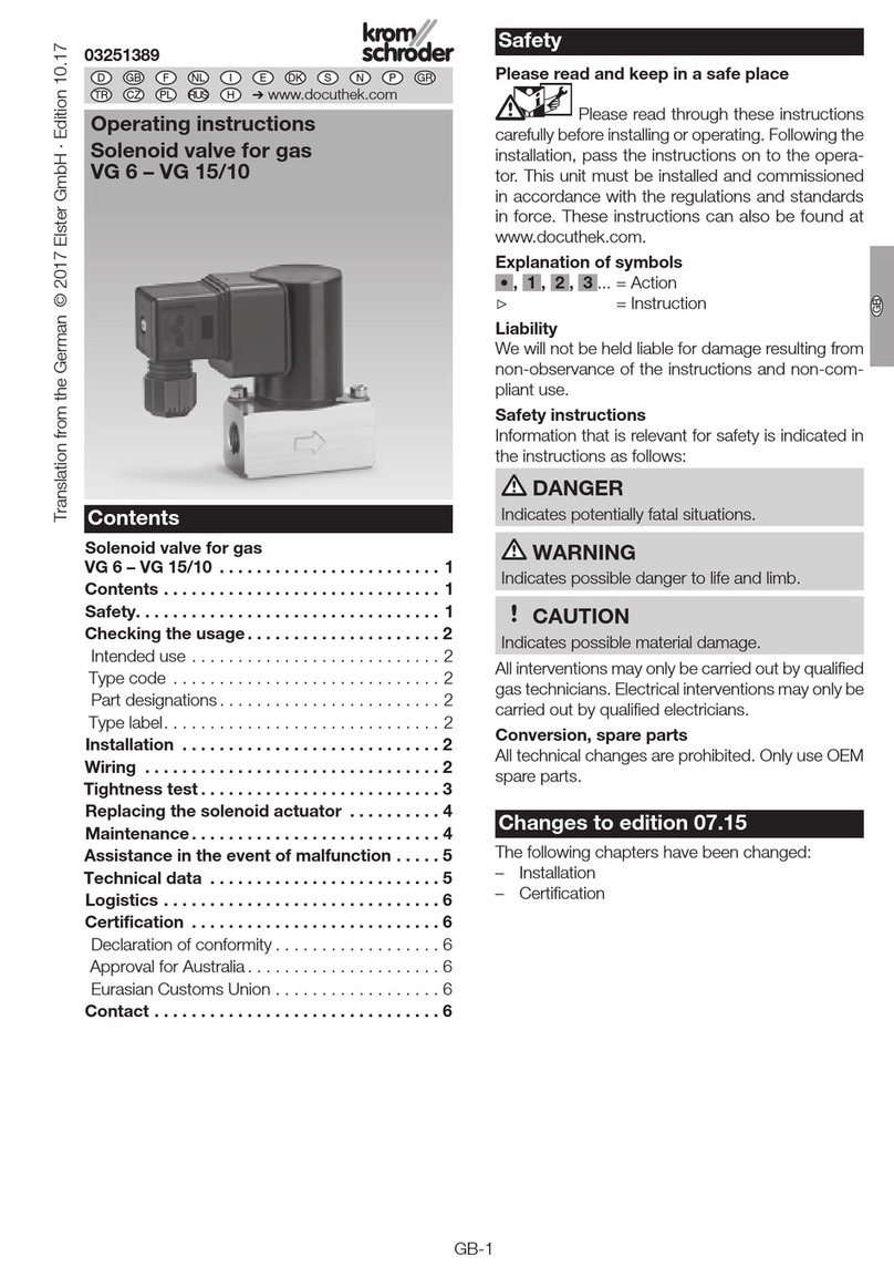 Krom Schroder VG Series User manual