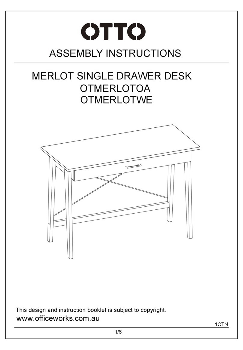Otto MERLOT SINGLE DRAWER DESК OTMERLOTOA Assembly instructions