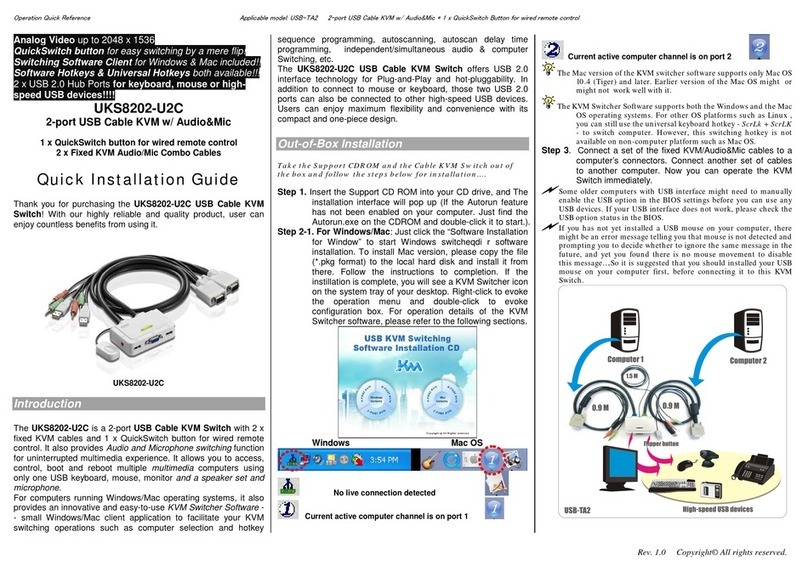 Eusso UKS8202-U2C Quick installation guide