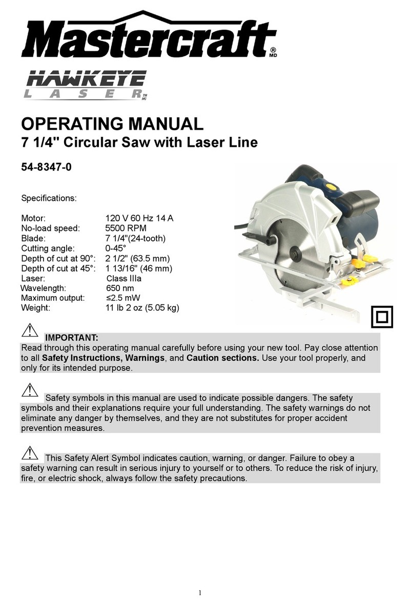 MasterCraft Hawkeye Laser 54-8347-0 operating manual