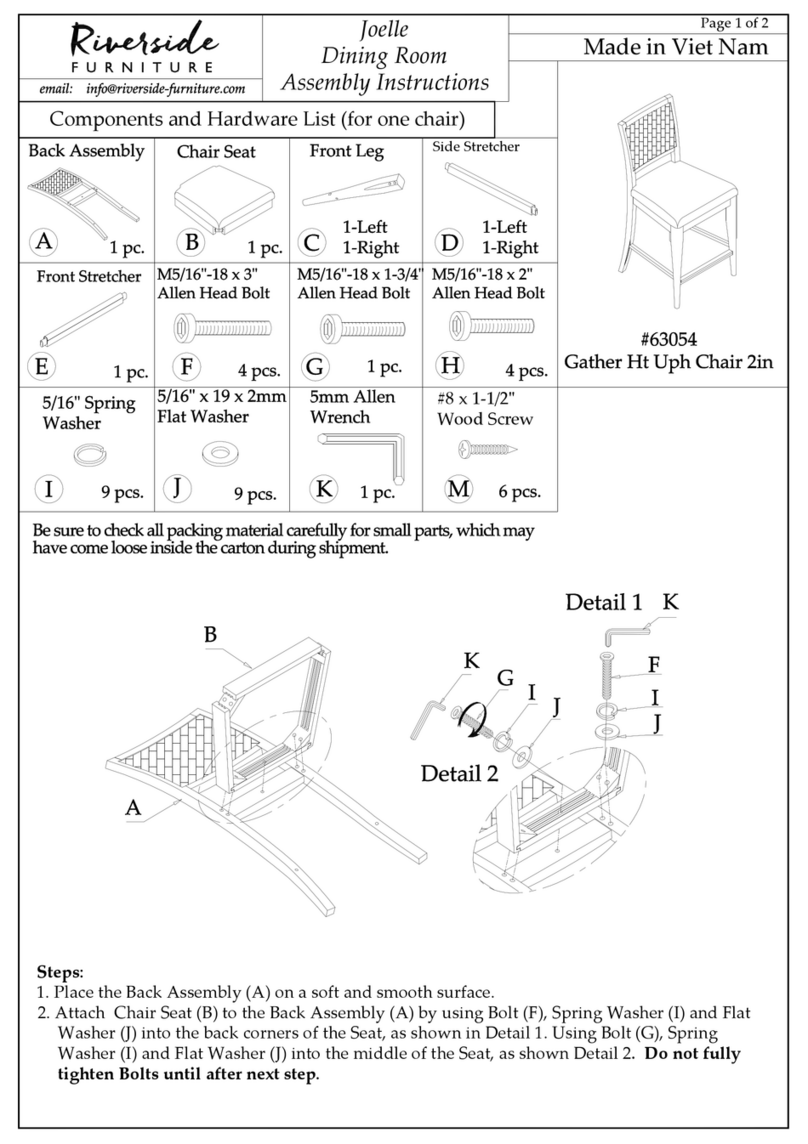 Riverside Furniture Joelle 63054 User manual