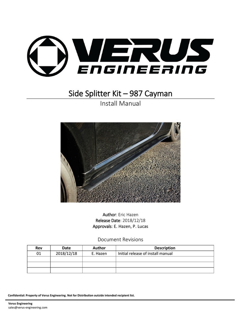 Verus Engineering 987 Cayman Install manual Verus Engineering 987 Cayman Install manual