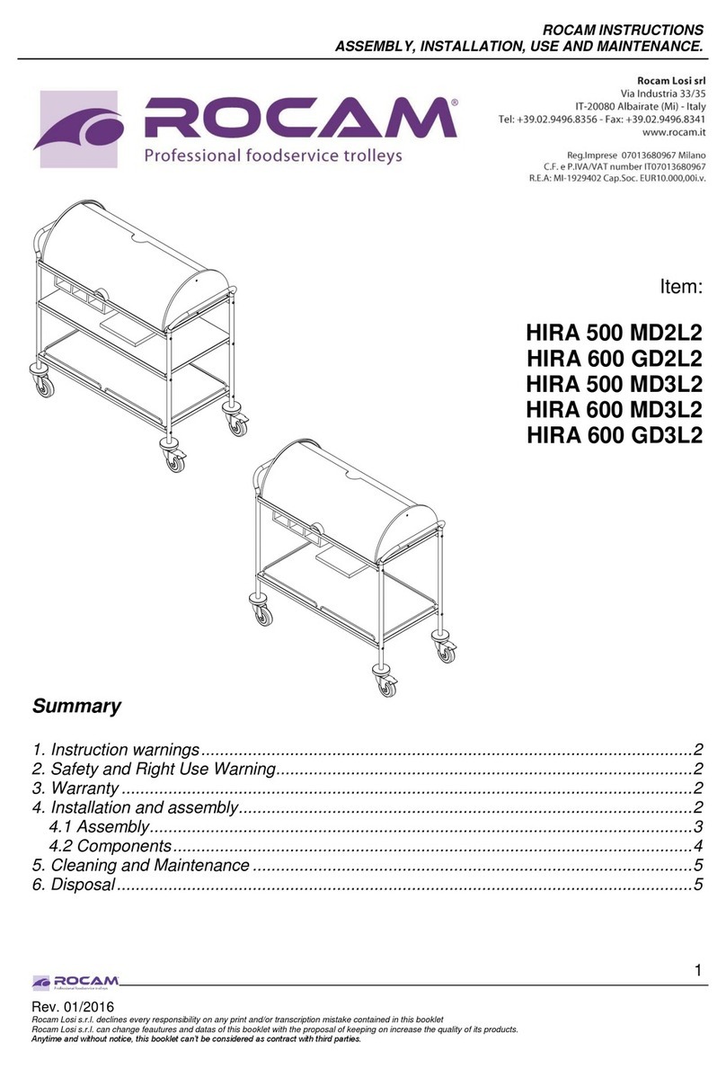 ROCAM HIRA 500 MD2L2 INSTRUCTION MANUAL ASSEMBLY, INSTALLATION, USE AND MAINTENANCE
