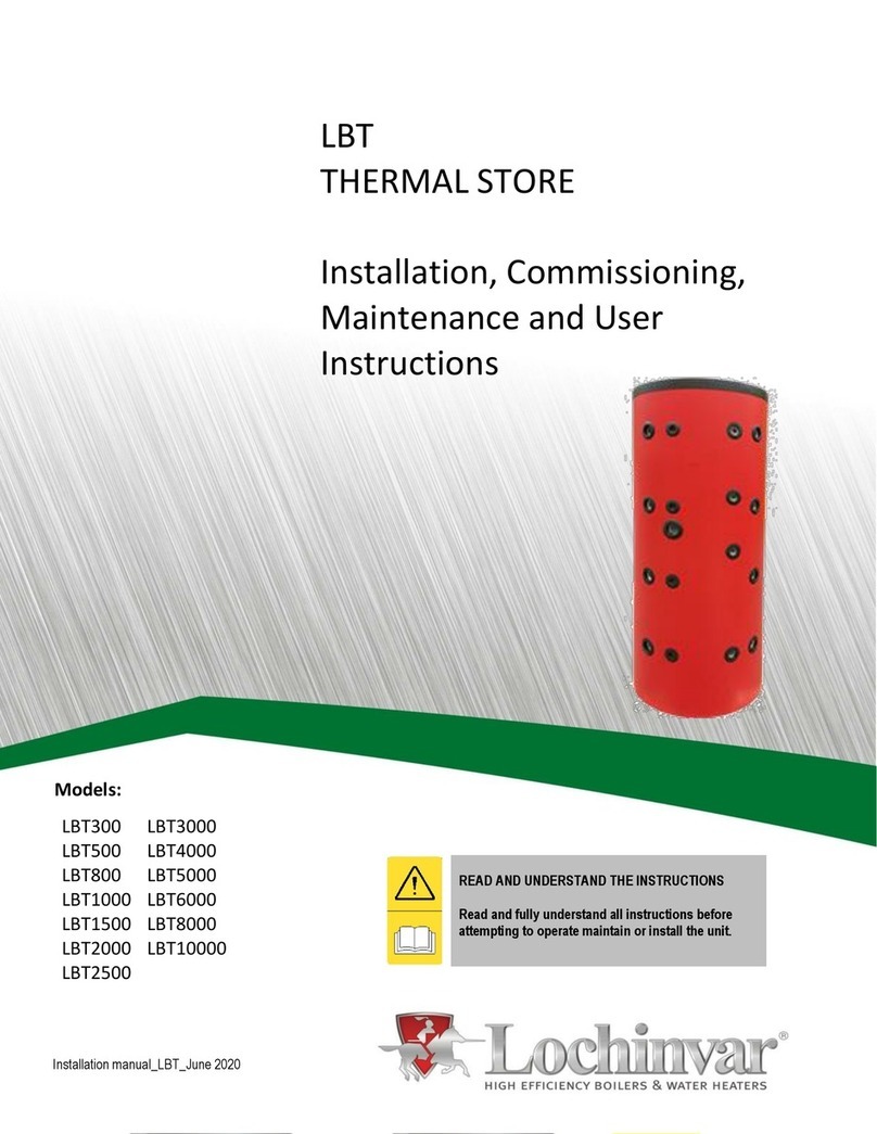 Lochinvar LBT Series Installation, Commissioning, Maintenance and User instructions