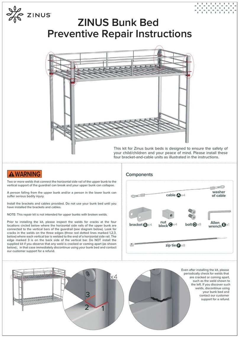 ZINUS Bunk Bed Repair instructions
