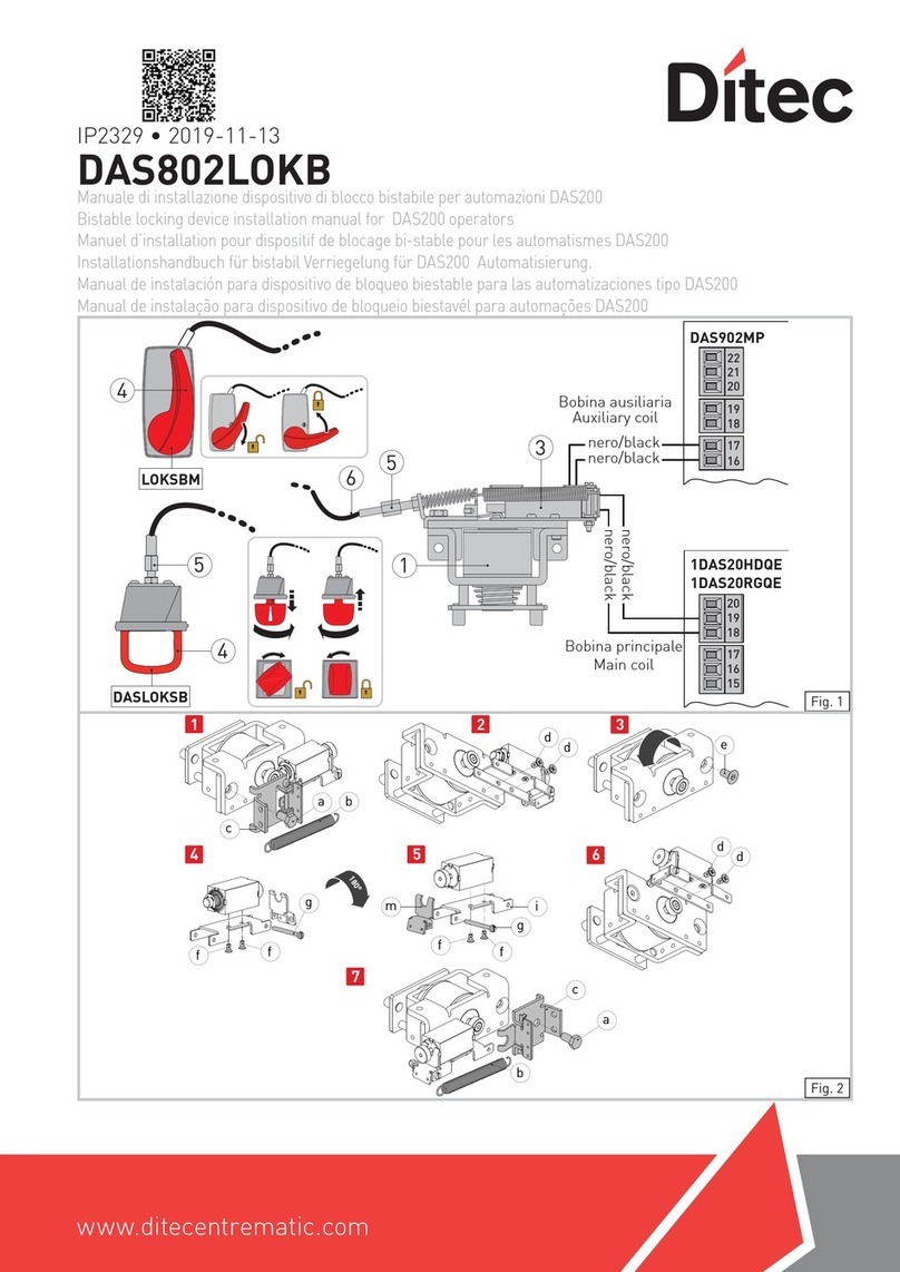 DITEC DAS802LOKB installation manual