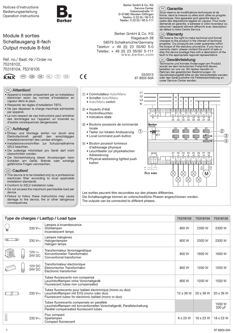 Berker 75318102 Operation instructions