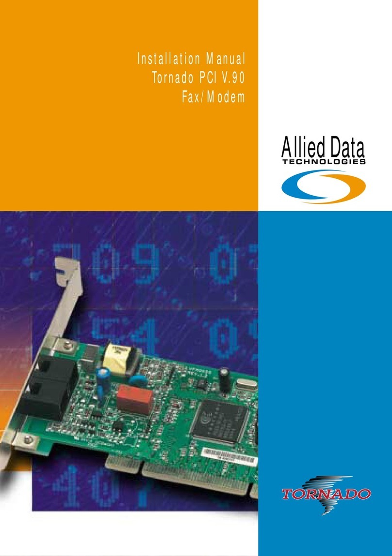 Allied Data Technologies Tornado PCI V.90 User manual