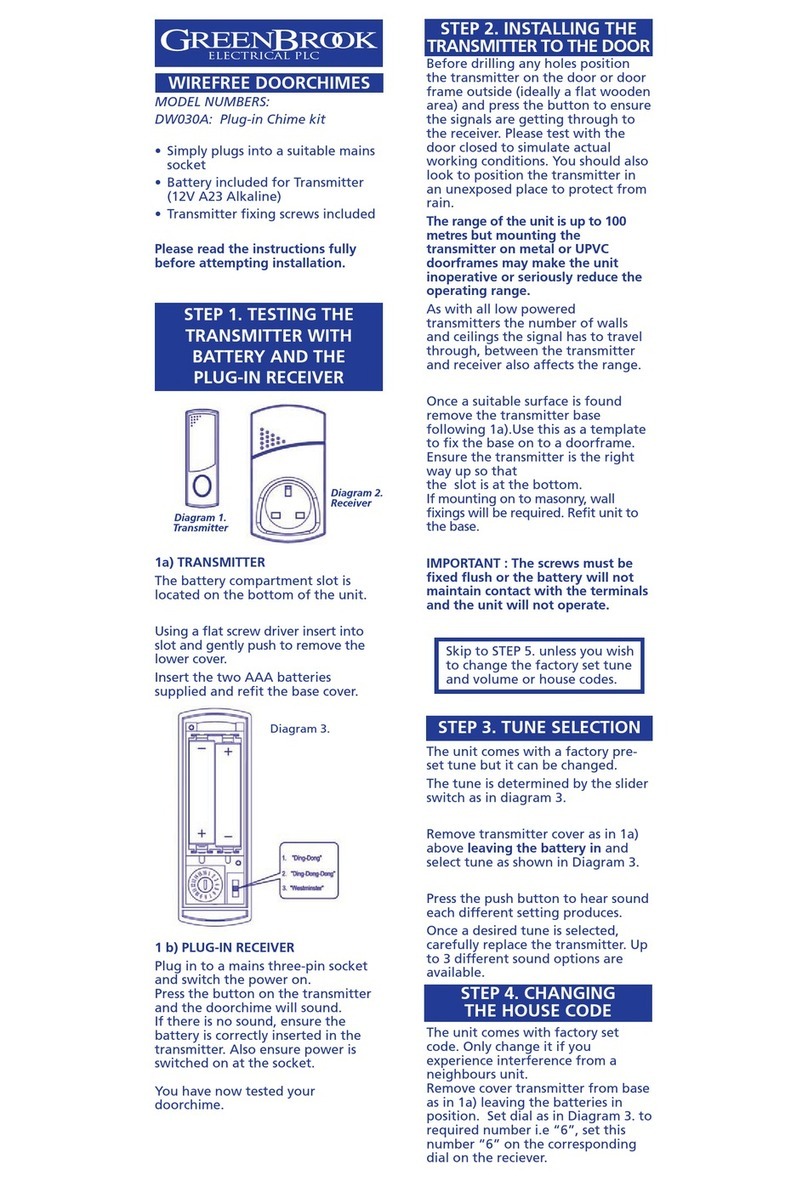 Green Brook DW030A quick start guide