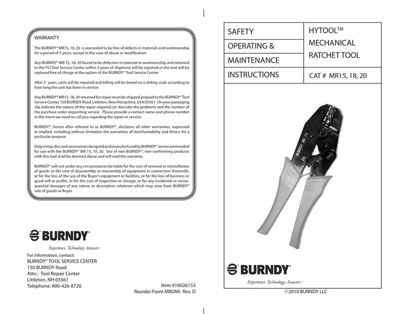 Burndy HYTOOL MR15 Installation and operation manual
