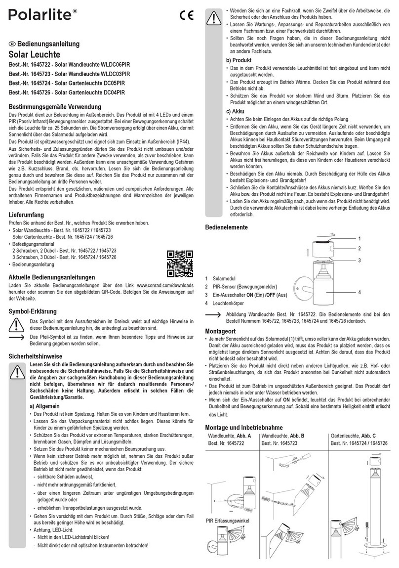Polarlite WLDC06PIR operating instructions