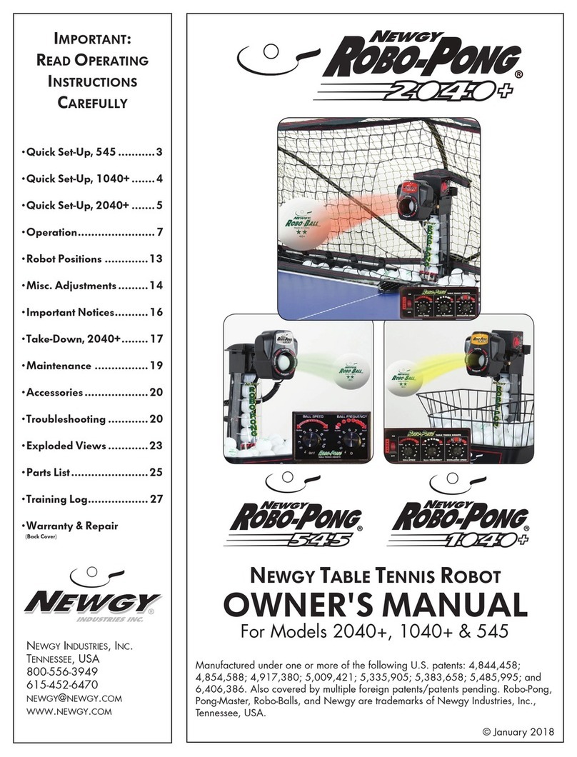 Newgy Industries Robo-Pong 2040+ owner's manual