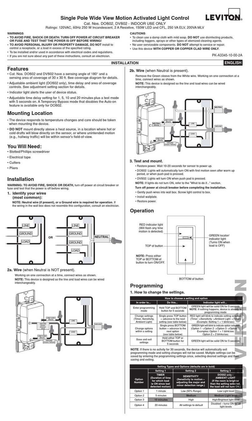 Leviton DOS02 quick start guide
