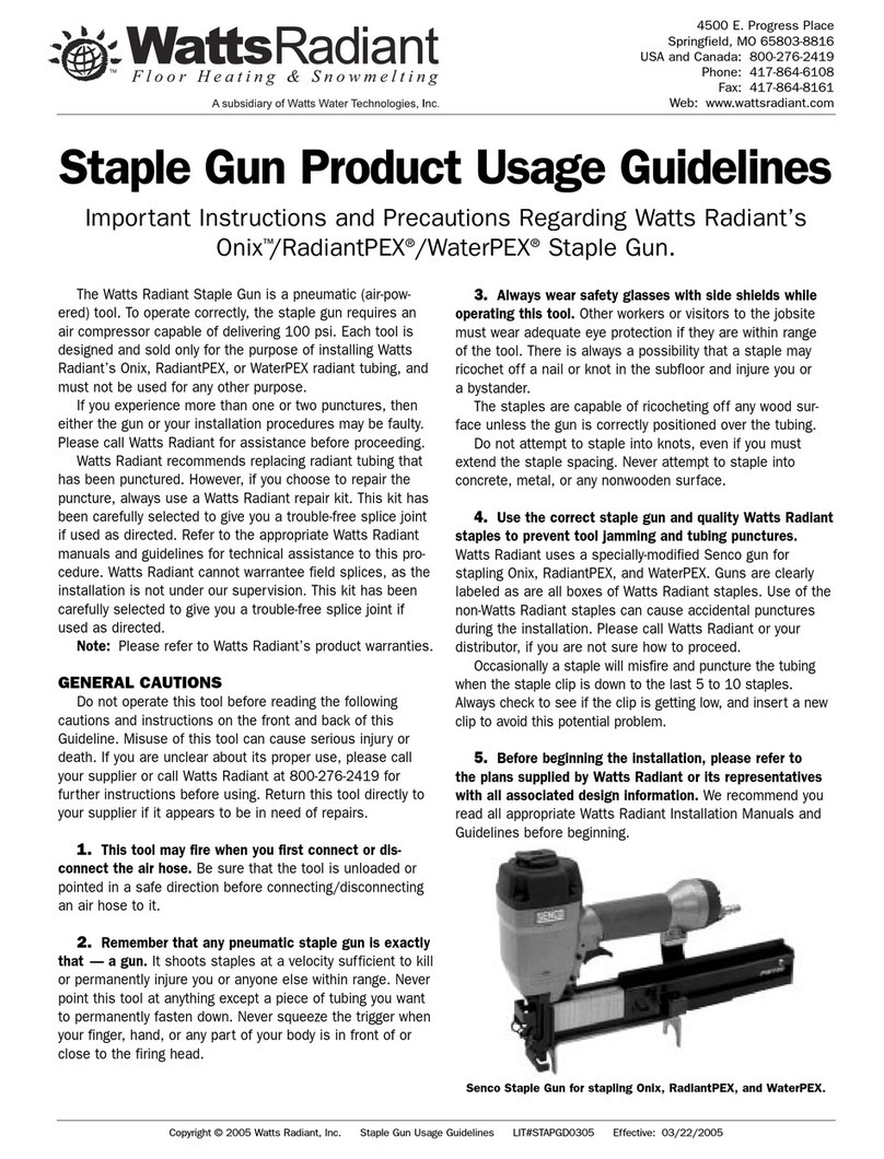Watts Onix Parts list manual